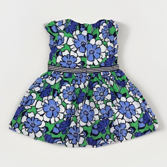Gymboree Girl's Spring Prep Floral Print Dress size 12-18 Months Bow 100% Cotton - Picture 4 of 8